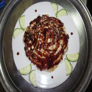 127A Pato crispy con arroz teriyaki y sesamo 