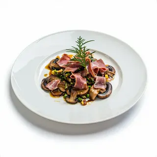Setas con jamón