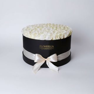 Квіти в коробці"101 біла троянда"