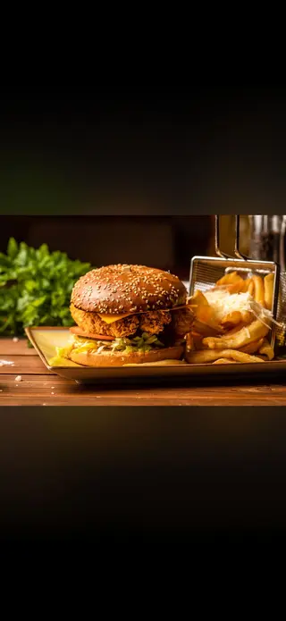 Crispy Burger cu Cartofi Prajiti