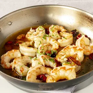 Colitas de gamba roja alistada al ajo-guindilla