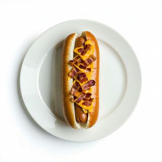 Hot dog  con cheddar e bacon