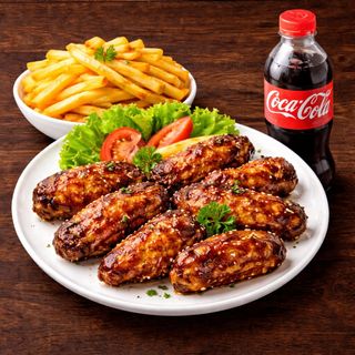 Chicken Wings Meal 6 pcs + fries + soda 350ml