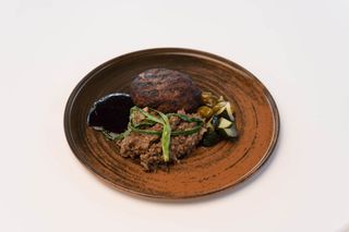 Большая рубленная котлета из говядины с гречотто