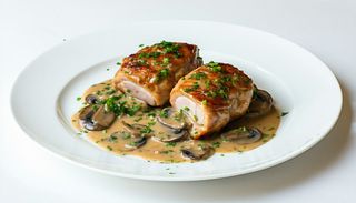 Cordon Bleu porc cu sos de hribi si smântână