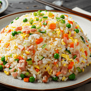 Arroz jazmin frito tres delicias