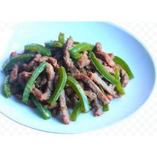 Shredded beef with green pepper