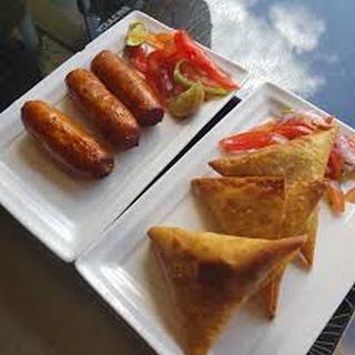 Toast, Sausages, Samosa