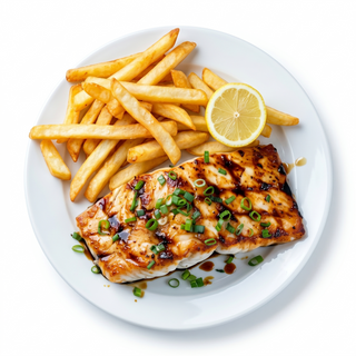 Salmón con patata frita (2 pzas.)