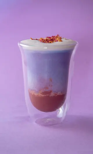 Ube Strawberry Kiss Latte