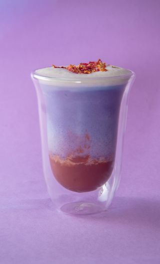 Ube Strawberry Kiss Latte