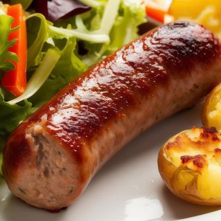 Butifarra amb patates i amanida