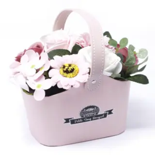 Cesta Pequeña Flores De Jabón Aromáticas