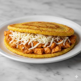 Cachapa de pollo salsa