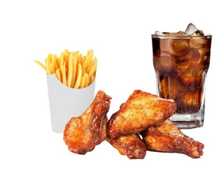 Menú Alitas (6 Uds.)