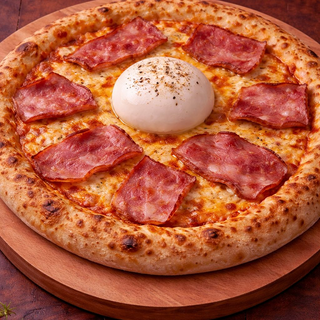 პიცა ბურატა მოცარელას ბურთებით და ლორით 28სმ