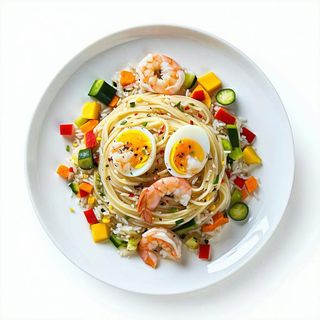 33 Spaghetti di riso con verdure