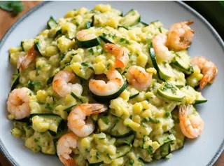 Revuelto De Calabacín Y Gambas
