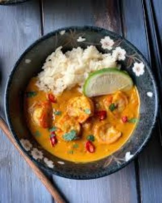 Gamberi con curry tailandese