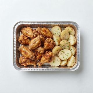 Crispy Fried Chicken And Steamed Irish Potatoes