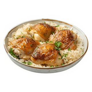 Plato con pollo y arroz