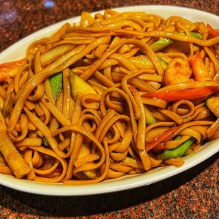 Tallarines con gambas