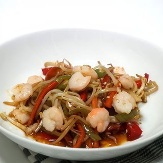 chop-suey de gambas