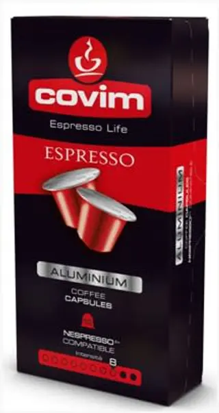10 CAPSULES DE CAFÉ ESPRESSO NESPRESSO EN ALUMINIUM. COVIM 