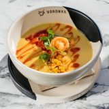 Corn soup with shrimp