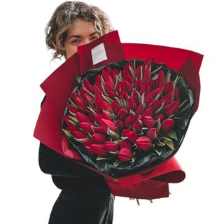 Buchet 51 de lalele rosii-Luxury