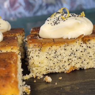 Bolo de Limão e Papoila - quadrado