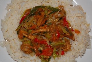 Legume picante la wock cu orez (de post)