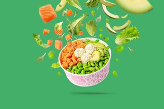 Salad & Avocado Toast & Drink