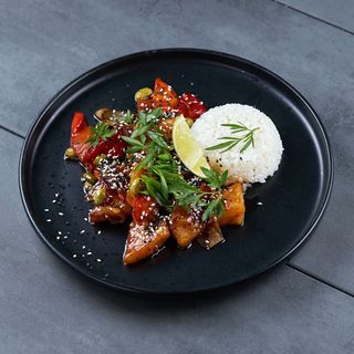 Філе окуня з овочами та рисом (370 г)