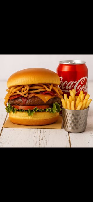 BBQ Bacon Cheeseburger + Fries + Coca-Cola