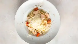 Феттучини с семгой/ Fettuccine with salmon 