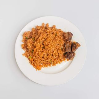 Jollof rice + 2 Beef