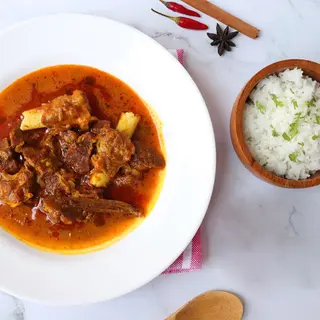 Goat with Rice, Ugali or Chapati