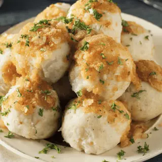 Галушки з мясом