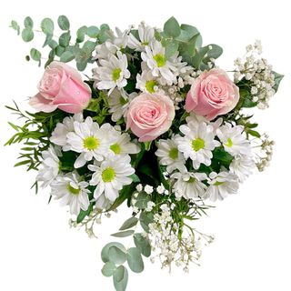 Ramo De Margaritas Blancas y rosas rosas