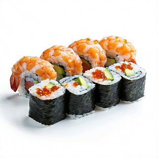 86A .-Rollito Ebi Con Arroz Negro 8 pzs.