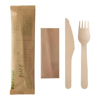 Conjunto talheres e guardanapo