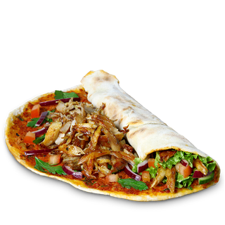 Lahmacun Con Ensalada Y Queso