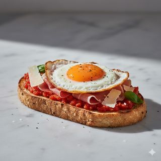 Tostada Mediterránea Con Huevo