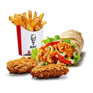 Wrap Clásico + Patatas + 2 Alitas