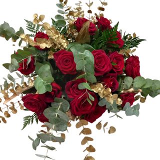 Golden bouquet 19 rose rosse 