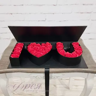 Кутия със сапунени цветя I love you