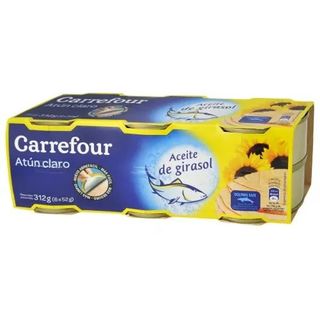 Atún Claro En Aceite Girasol Carrefour Pack 6 Latas 52 G
