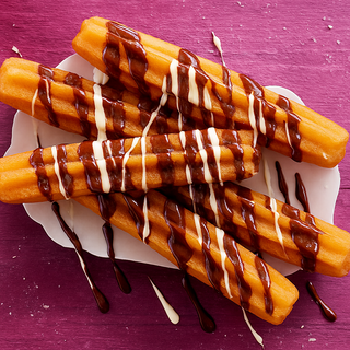 Churros decorados con Nutella y Chocolate Blanco