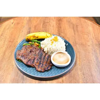 Mushroom beef steak